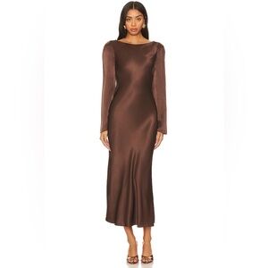 Stone Cold Fox x REVOLVE Frankie Midi Dress in Coffee Brown small
